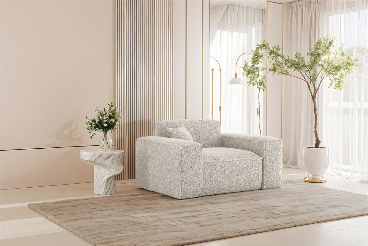 SESSEL Celes Premium In Sven - Weiß, Holzwerkstoff/Textil (121/73/90cm) - Fun Möbel