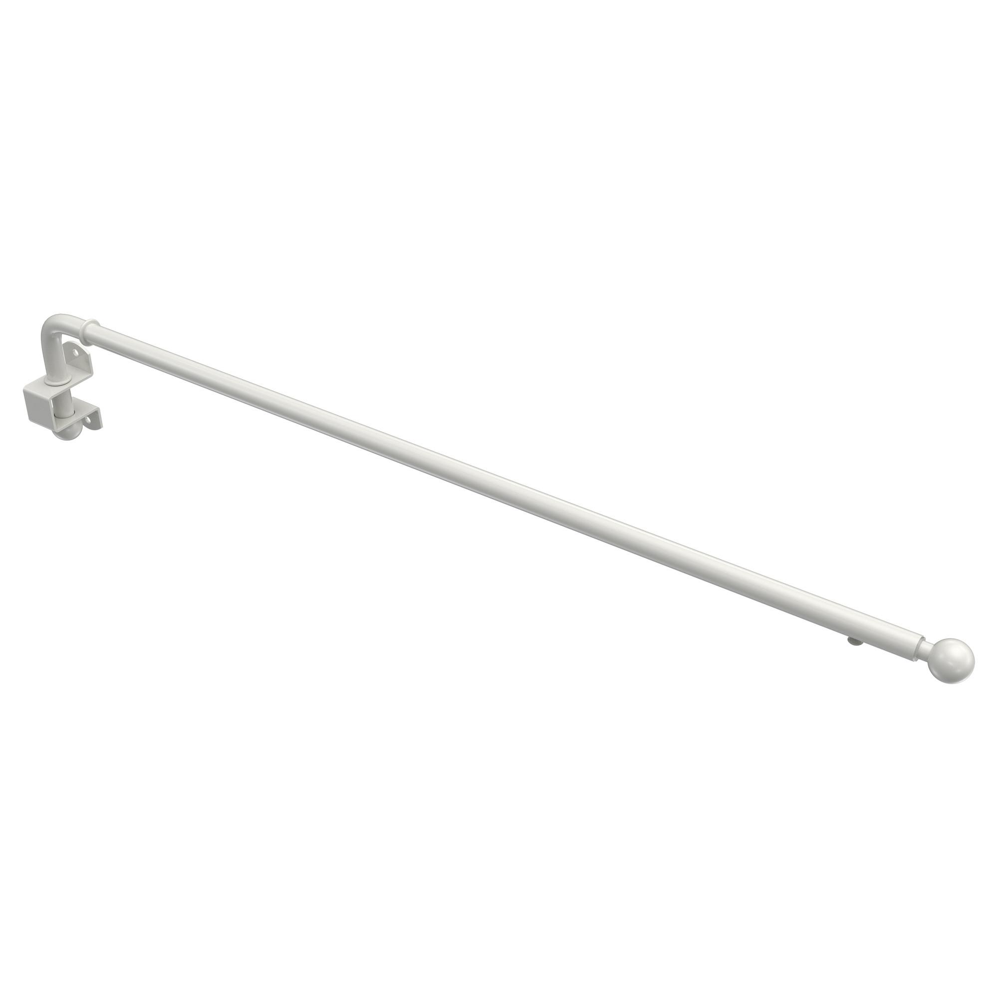 SCHWENKSTANGE / SCHWENKARM-GARDINENSTANGE Cassina 60-100 cm, 13 / 9 mm Ø, Weiß - Weiß, Metall (100cm) - INTERDECO