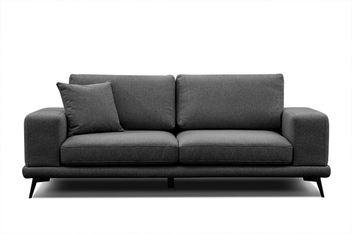SOFA MEDIOLANE 3-Sitzer, schwarz - Schwarz, Holzwerkstoff/Textil (233/87/96cm) - Wozimo
