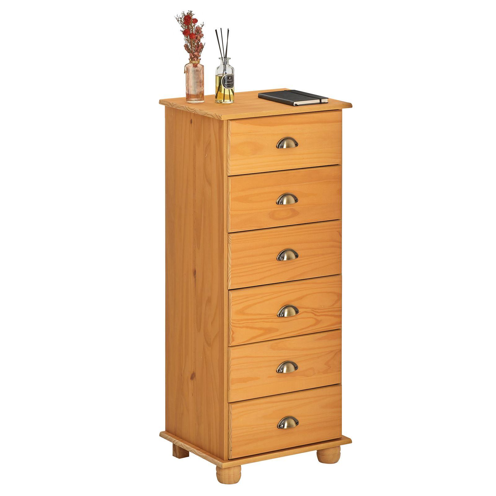 APOTHEKERKOMMODE COLMAR gebeizt/gewachst - Kieferfarben, Holz (49/114/39cm) - IDIMEX