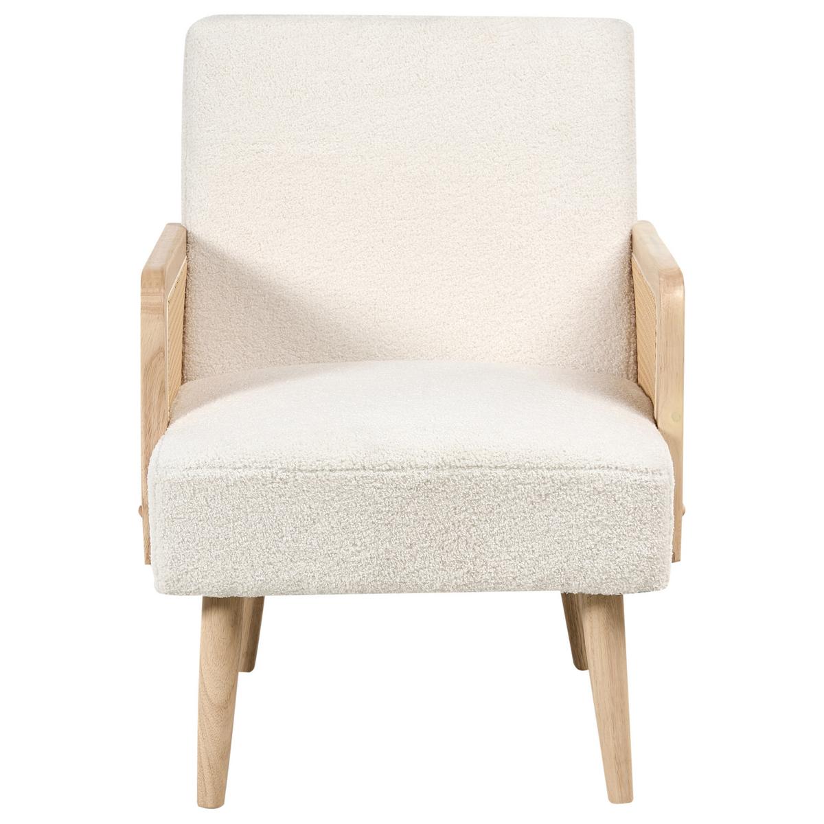 SESSEL Cremeweiß Hojby - Weiß/Braun, Textil (61/82/74cm) - Beliani