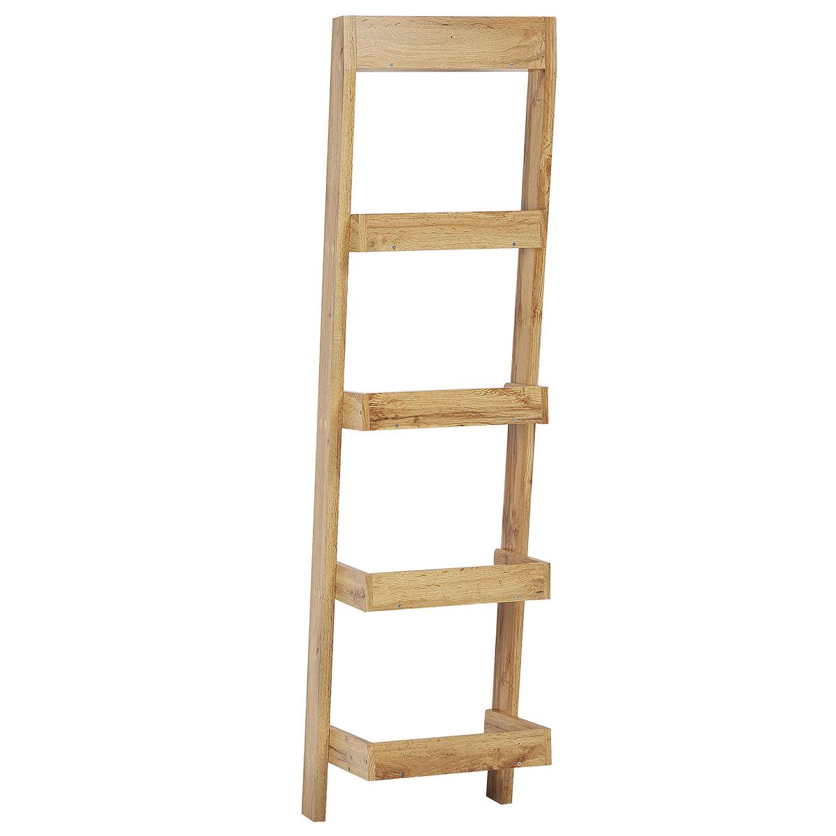 BÜCHERREGAL 5 Fächer Hellbraun Mobile Duo - Braun, Holzwerkstoff (45/169/43cm) - Beliani