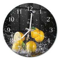 WANDUHR aus Glas Ø30 cm - Zitronen - Gelb, Glas (30/30/0.4cm) - TULUP