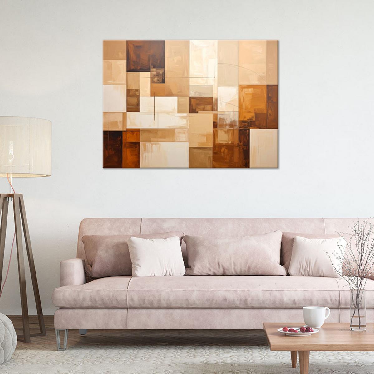 LEINWANDBILD 3D und geometrisch 45x30cm - Beige, Textil (45/30cm) - Feeby