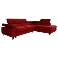 ECKSOFA Nord Premium, Seite: Rechts - Anthrazit/Rot, Holz/Textil (264/203cm) - MIRJAN24
