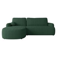 ECKSOFA Loridu Cord, Seite: Links - Dunkelgrün/Schwarz, Holz/Kunststoff (250/174cm) - MIRJAN24