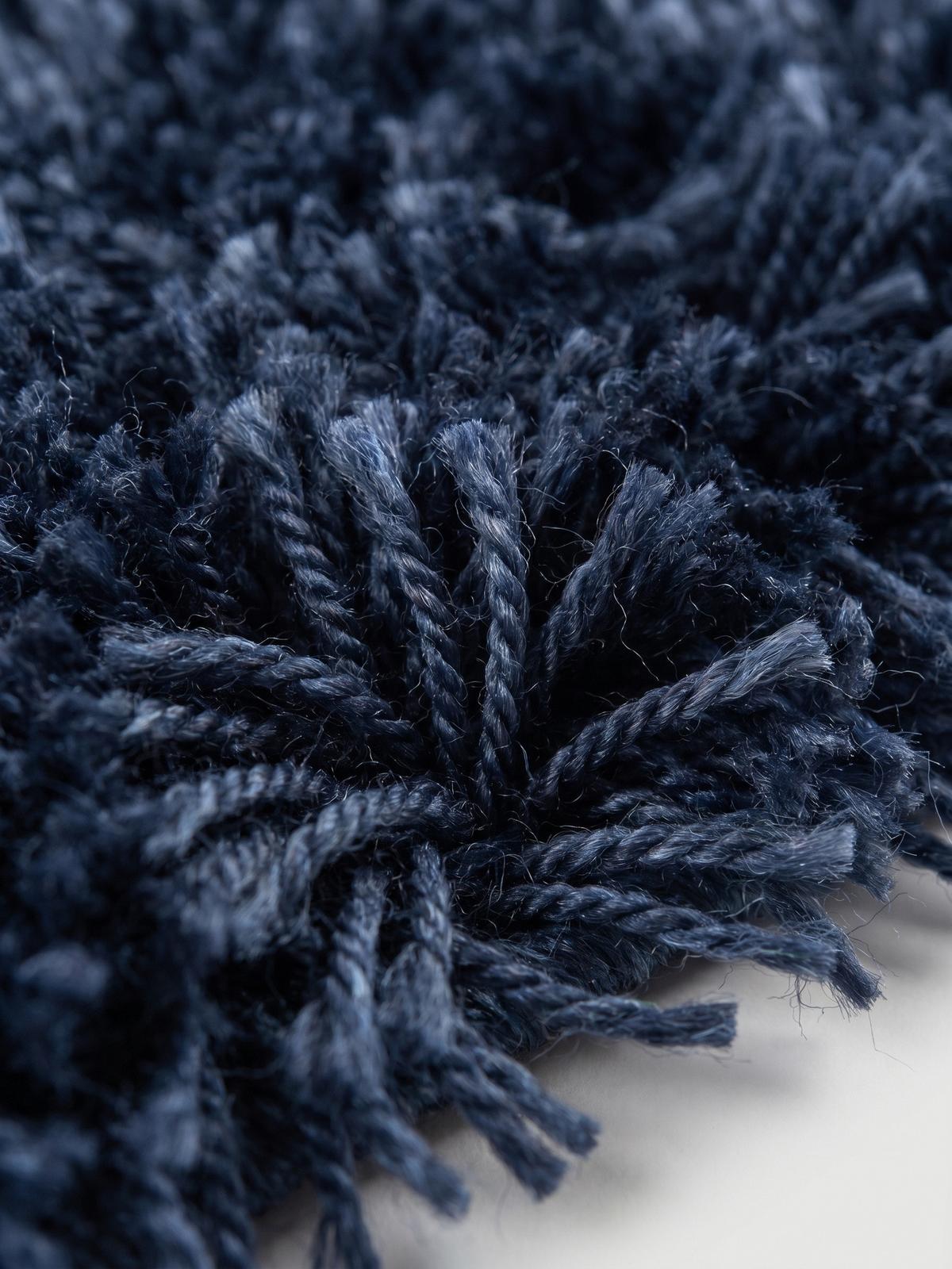 HOCHFLORTEPPICH RHEIN, einfarbig, aus Polypropylen, Marineblau, Ø 120 cm - Blau, Textil (120/120cm) - KADIMA DESIGN