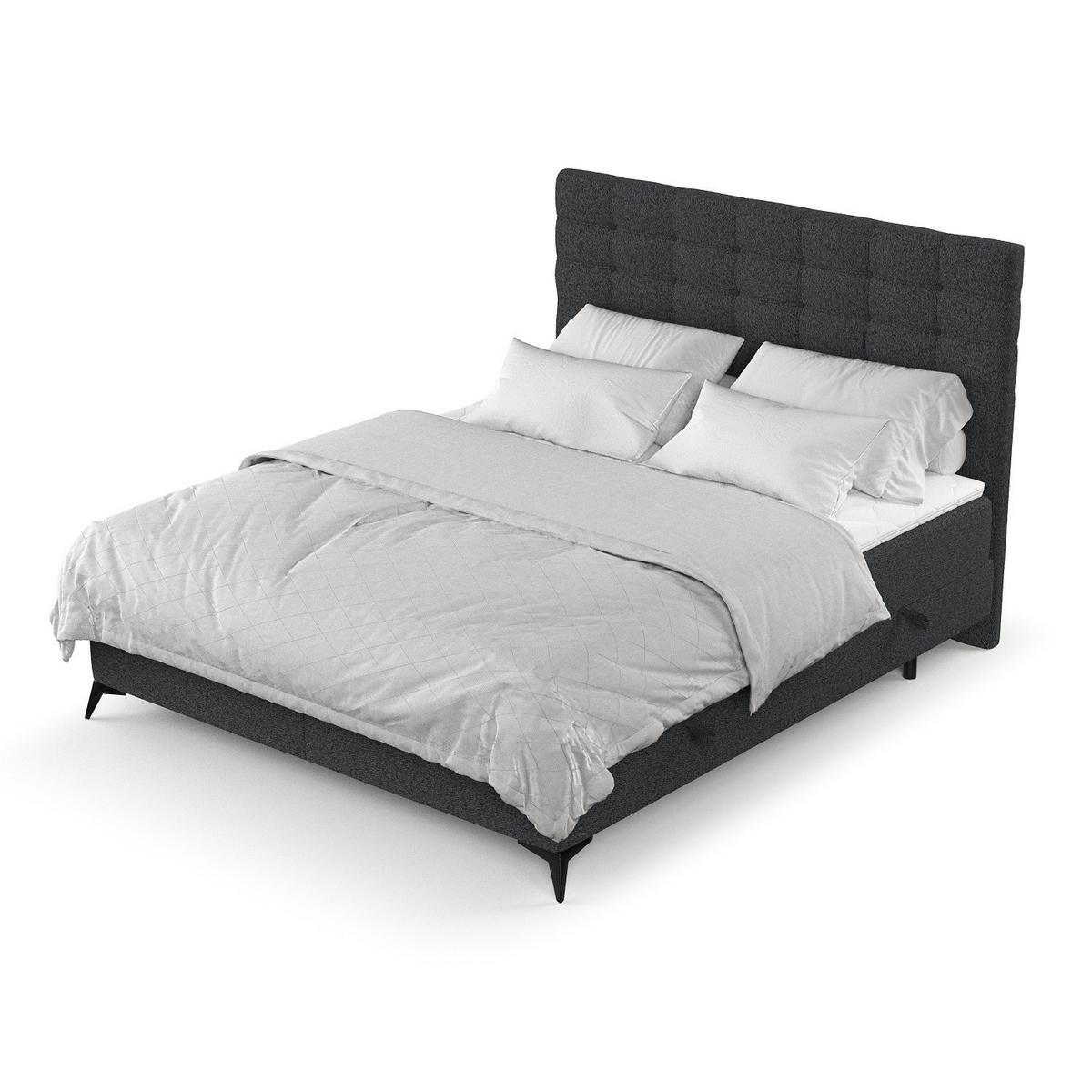 BOXBETT Niro 140/200 cm Anthrazit im Riva Stoff - Anthrazit/Schwarz, Holz/Holzwerkstoff (140/200cm) - AltaBeds
