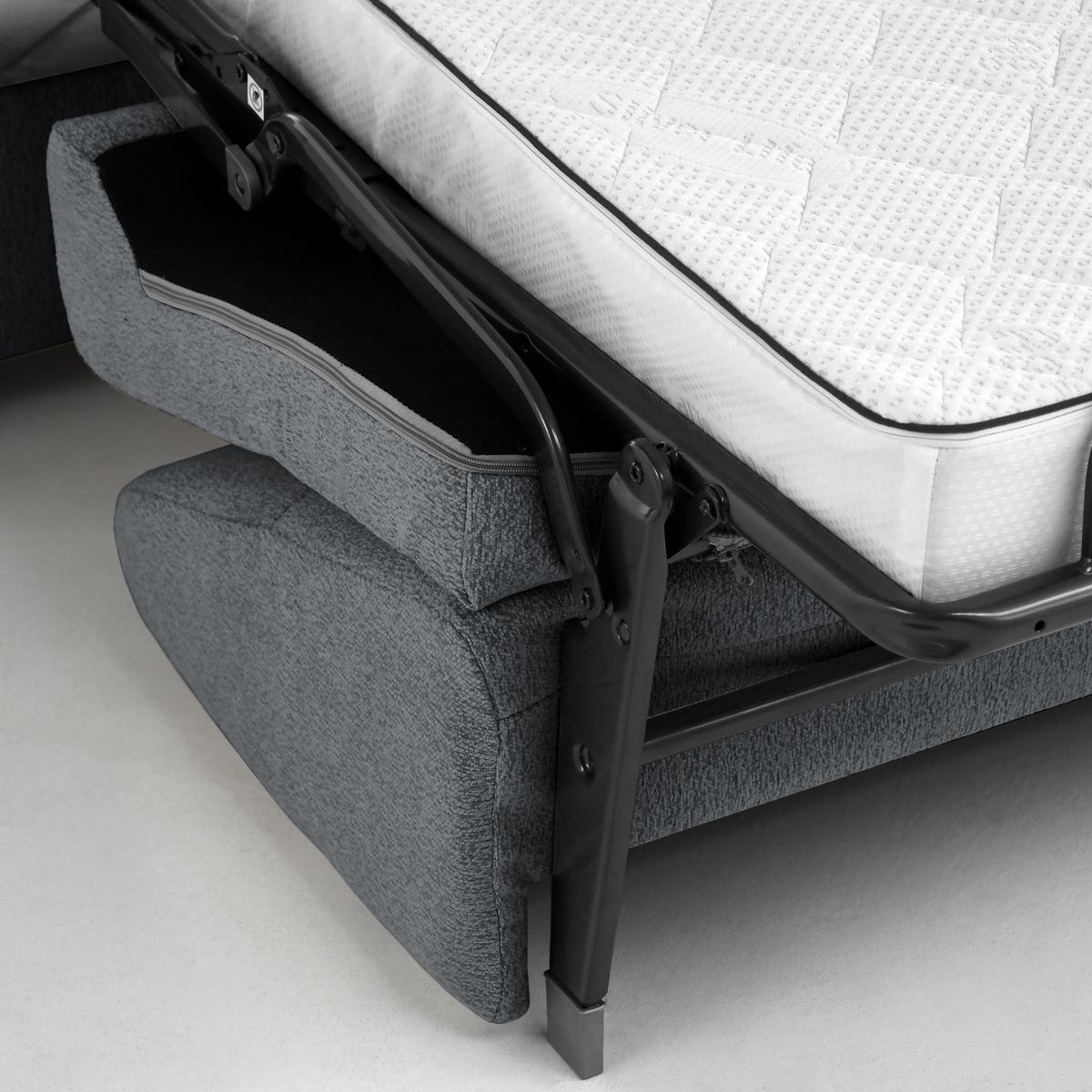 SCHLAFSOFA Pireus mit italienischem Gestell, 160x200, Dunkelgrau - Dunkelgrau/Schwarz, Textil (230/90/100cm) - Beautysofa