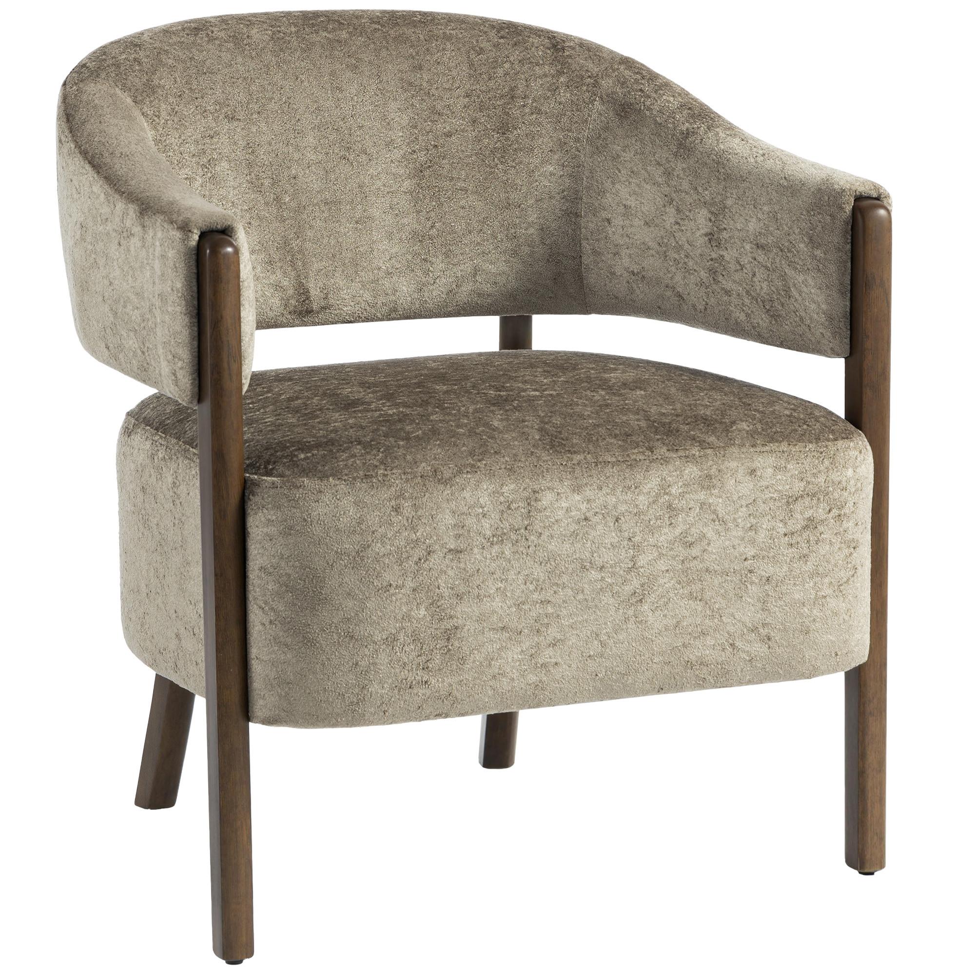 SESSEL Chenille Holz Hellbraun - Hellbraun/Braun, Holz/Textil (63.5/78.5/71cm) - HOMCOM