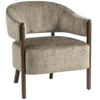 SESSEL Chenille Holz Hellbraun - Hellbraun/Braun, Holz/Textil (63.5/78.5/71cm) - HOMCOM