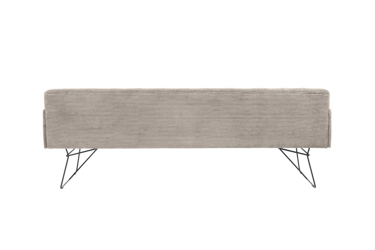 ESSZIMMERBANK CHARME Steingrau Cord - Greige/Grau, Textil (166/85/69cm) - KAWOLA