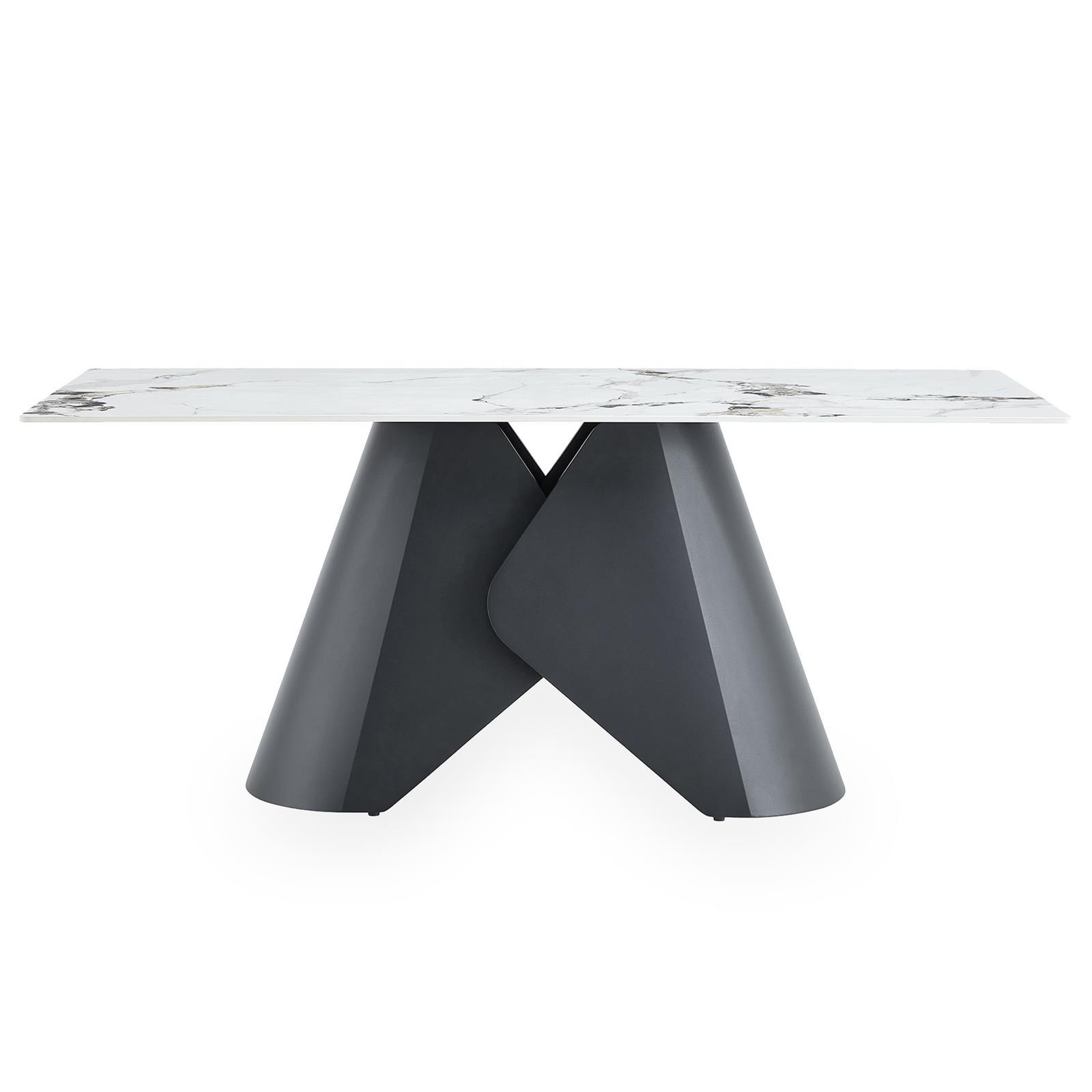 ESSTISCH LAZIO Marmor weiß - Weiß, Holzwerkstoff (90/180/75cm) - IDIMEX