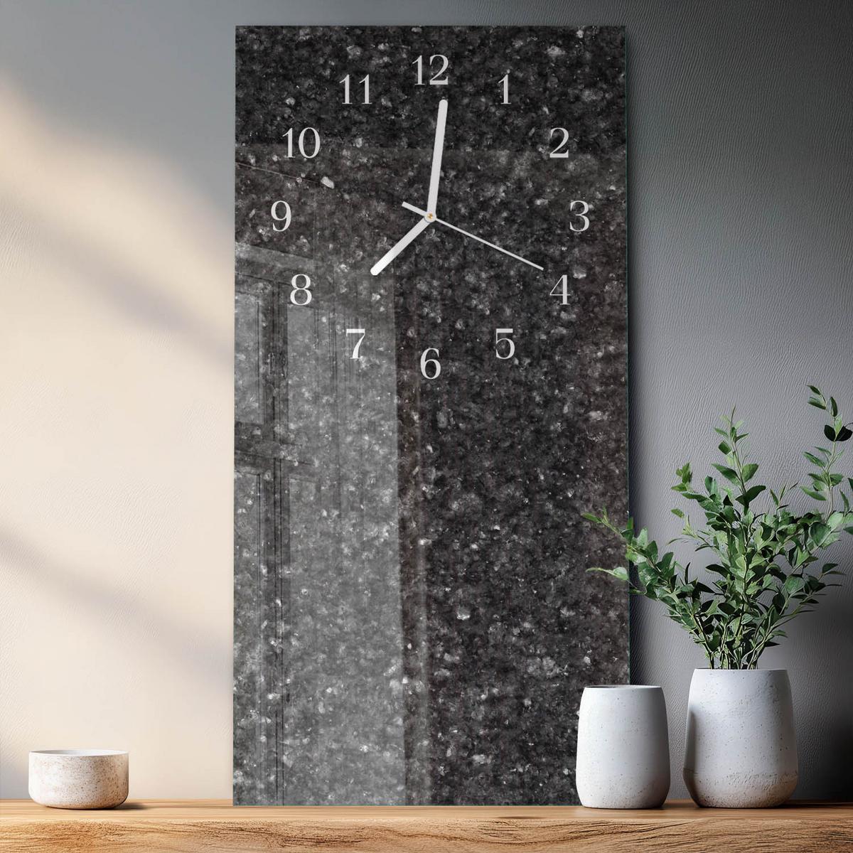 WANDUHR aus Glas 30x60 cm - Graphit - Grau, Glas (30/60/0.4cm) - TULUP