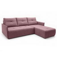ECKSOFA L Form Damascus Rosa 212/143/88 cm Rechts mit Schlaffunktion - Schwarz/Rosa, Kunststoff/Textil (212/143cm) - AX Living
