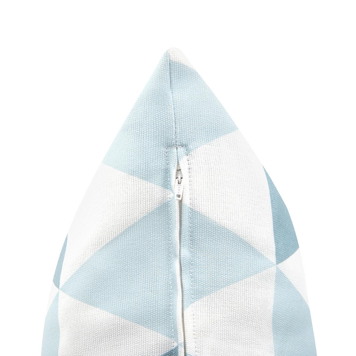 GARTENKISSEN 2er-Set Dreiecke blau/weiss 40/70 cm Trifos - Hellblau, Textil (40/70cm) - Beliani