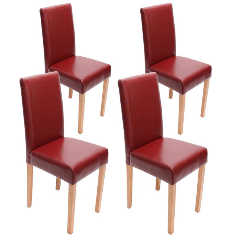 ESSZIMMERSTUHL Rot, Braun 4er-Set - Rot/Braun, Textil (43/90/56cm) - MCW