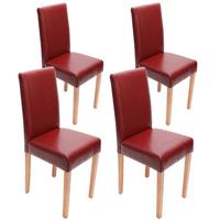 ESSZIMMERSTUHL Rot, Braun 4er-Set - Rot/Braun, Textil (43/90/56cm) - MCW