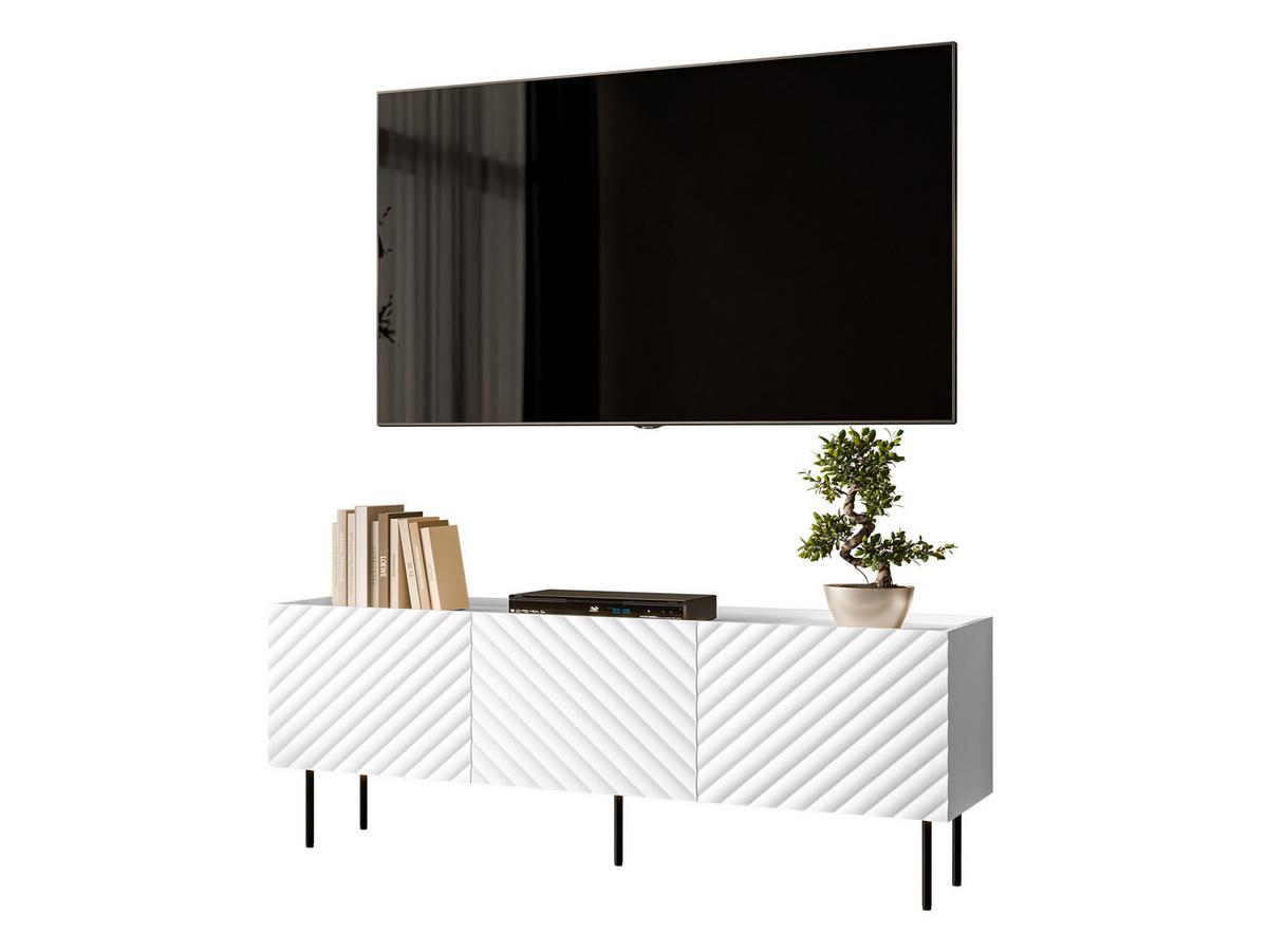 TV-LOWBOARD Lucca 165 3D - Schwarz/Weiß, Holz/Holzwerkstoff (166/59/40cm) - MIRJAN24