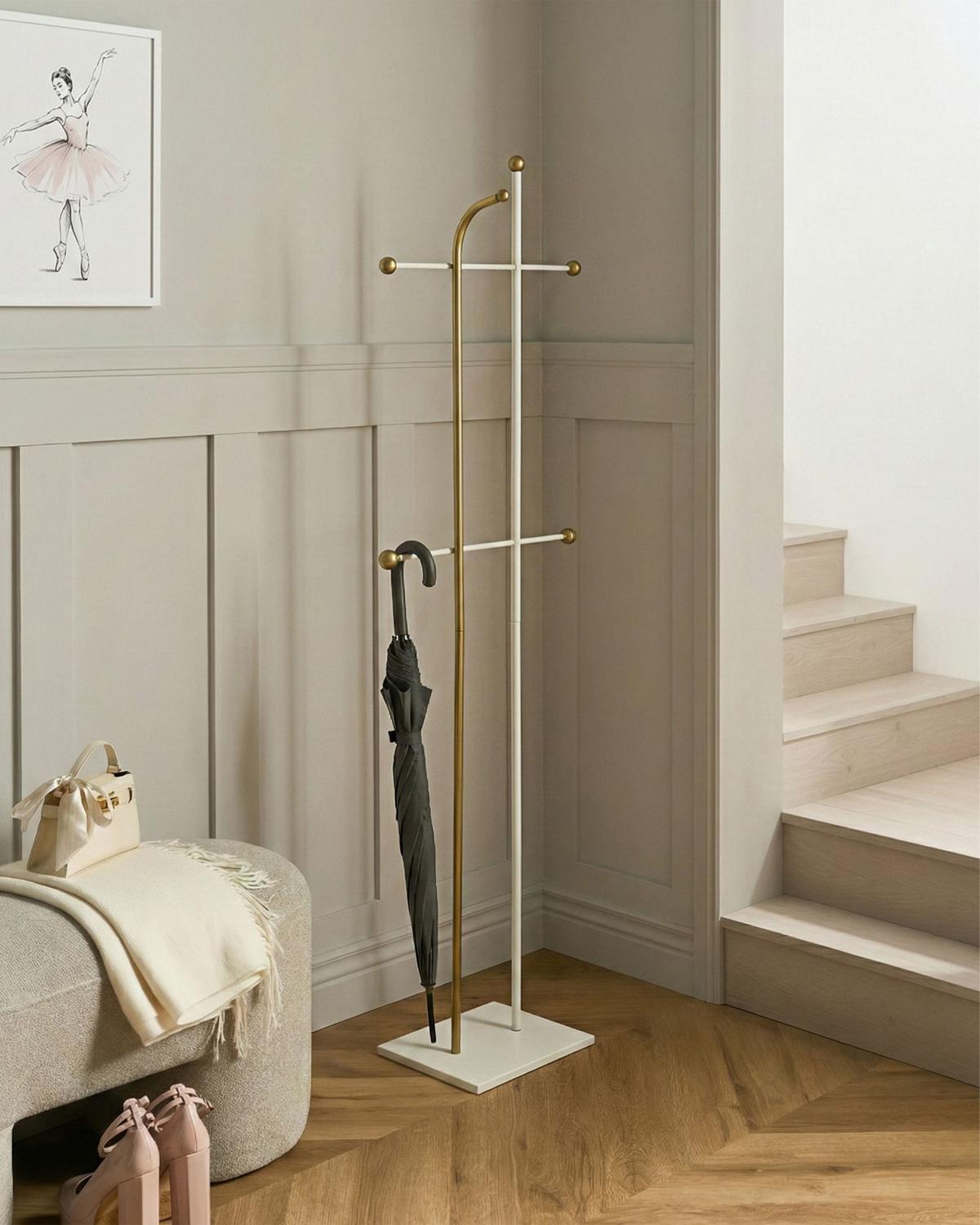 GARDEROBENSTÄNDER Gold Odhill - Goldfarben, Metall (46/162/26cm) - Beliani