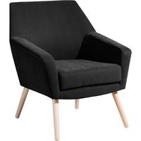 SESSEL Kachka Bezug Veloursstoff Buche natur / schwarz - Schwarz, Kunststoff (71/81/67cm) - 58aufmkessel