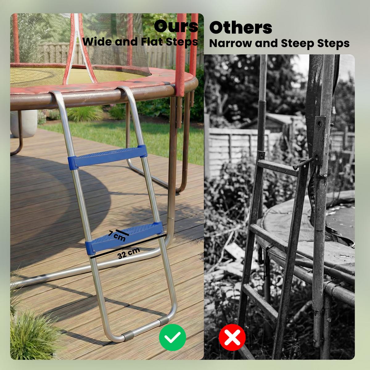 TRAMPOLINLEITER Stahl Kunststoff Blau - Blau, Metall (32/97cm) - SPORTNOW