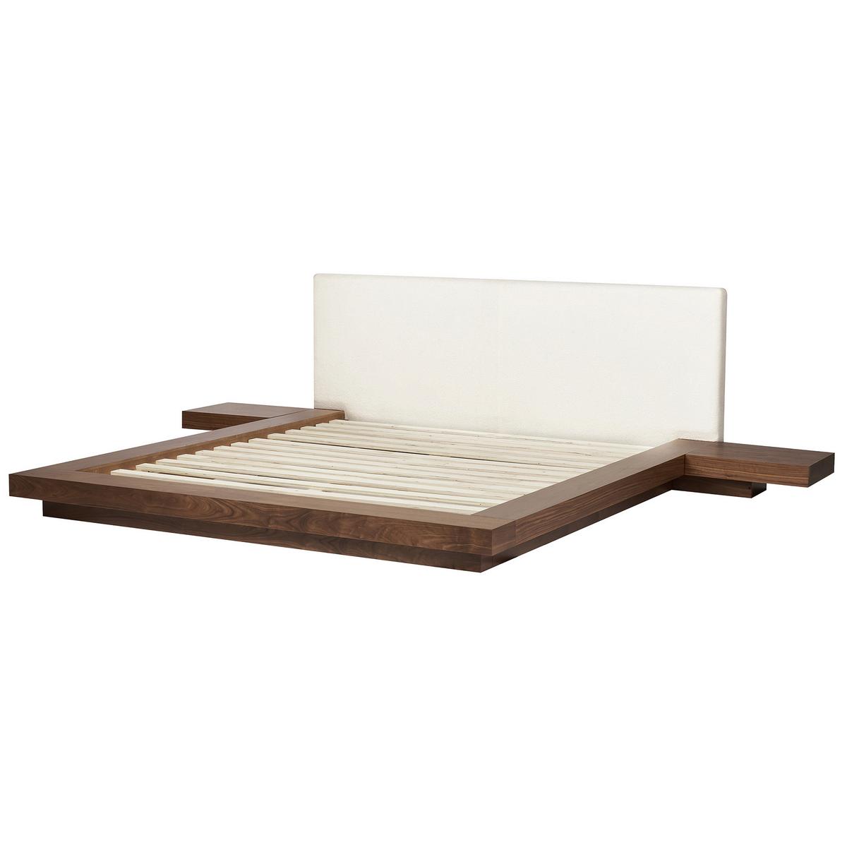 BETT mit Lattenrost 180/200 cm MDF-Platte Braun Zen - Braun, Holz (180/200cm) - Beliani