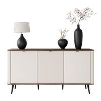 KOMMODE für das Schlafzimmer AUTUMN 3D mit geriffelter Front, Kaschmir / Nussbaum - Beige/Braun, Holzwerkstoff (160/82/40cm) - Lookway