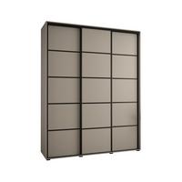 SCHWEBETÜRENSCHRANK 235,2/200/60 3-türig - Kaschmir/Schwarz, Holz/Metall (200/235.2/60cm) - MÖBEL KRYSPOL