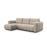 ECKSOFA CLOUDI 4-Sitzer links, beige - Beige/Schwarz, Holz/Textil (294/160cm) - Wozimo