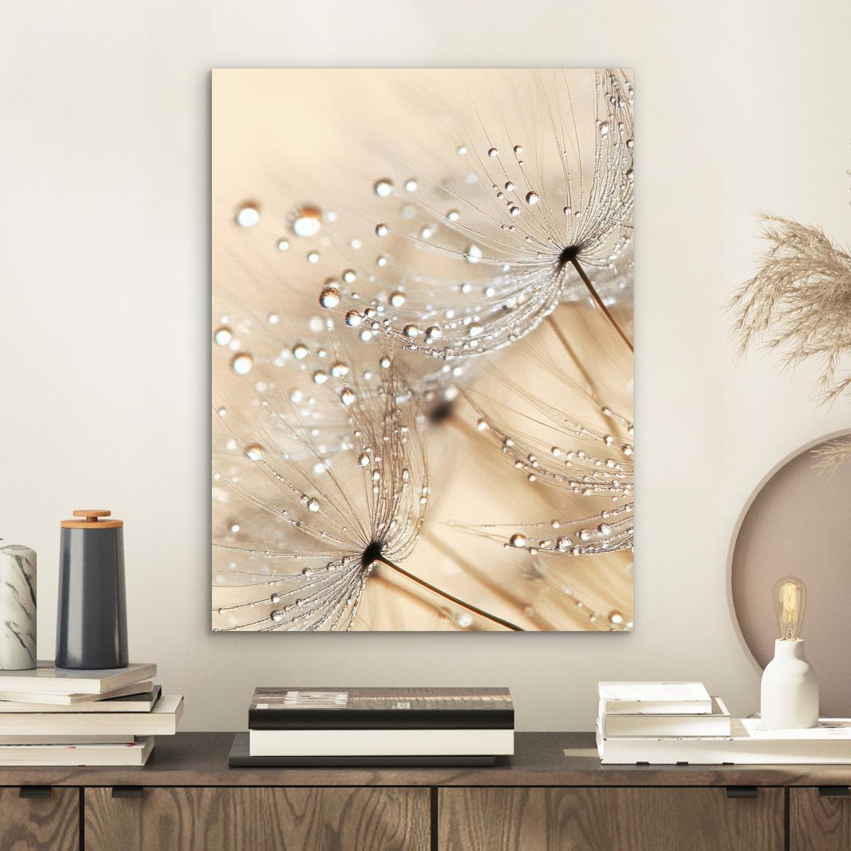 METALLBILD Löwenzahn - Abstrakt - Natur - Beige 30x40 cm - Braun, Metall (30/40cm) - MuchoWow