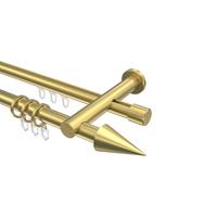 GARDINENSTANGE RUNDROHR-INNENLAUF Platon Savio 520 cm (geteilt in 4 x 130 cm), 2-läufig, 20 mm Ø Messing-Optik - Messingfarben, Metall (520cm) - INTERDECO
