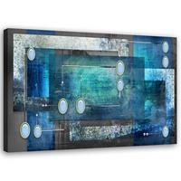 LEINWANDBILD Blaue Abstraktion 3d 120x80cm - Blau, Textil (120/80cm) - Feeby