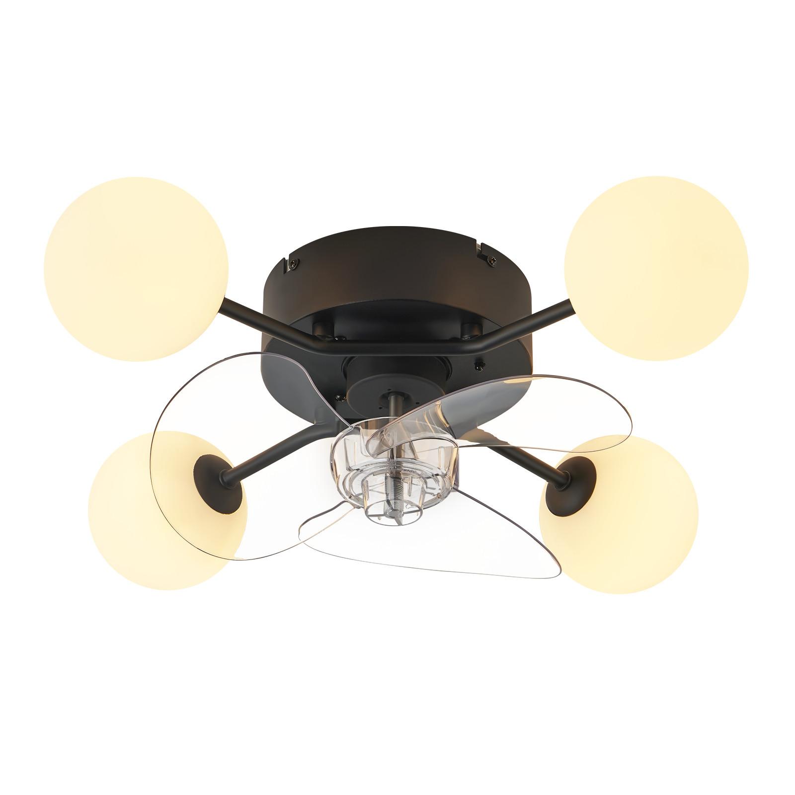 DECKENVENTILATOR mit Beleuchtung Palen 50/28/15 cm - Schwarz/Weiß, Kunststoff/Metall (50/28/15cm) - ZMH