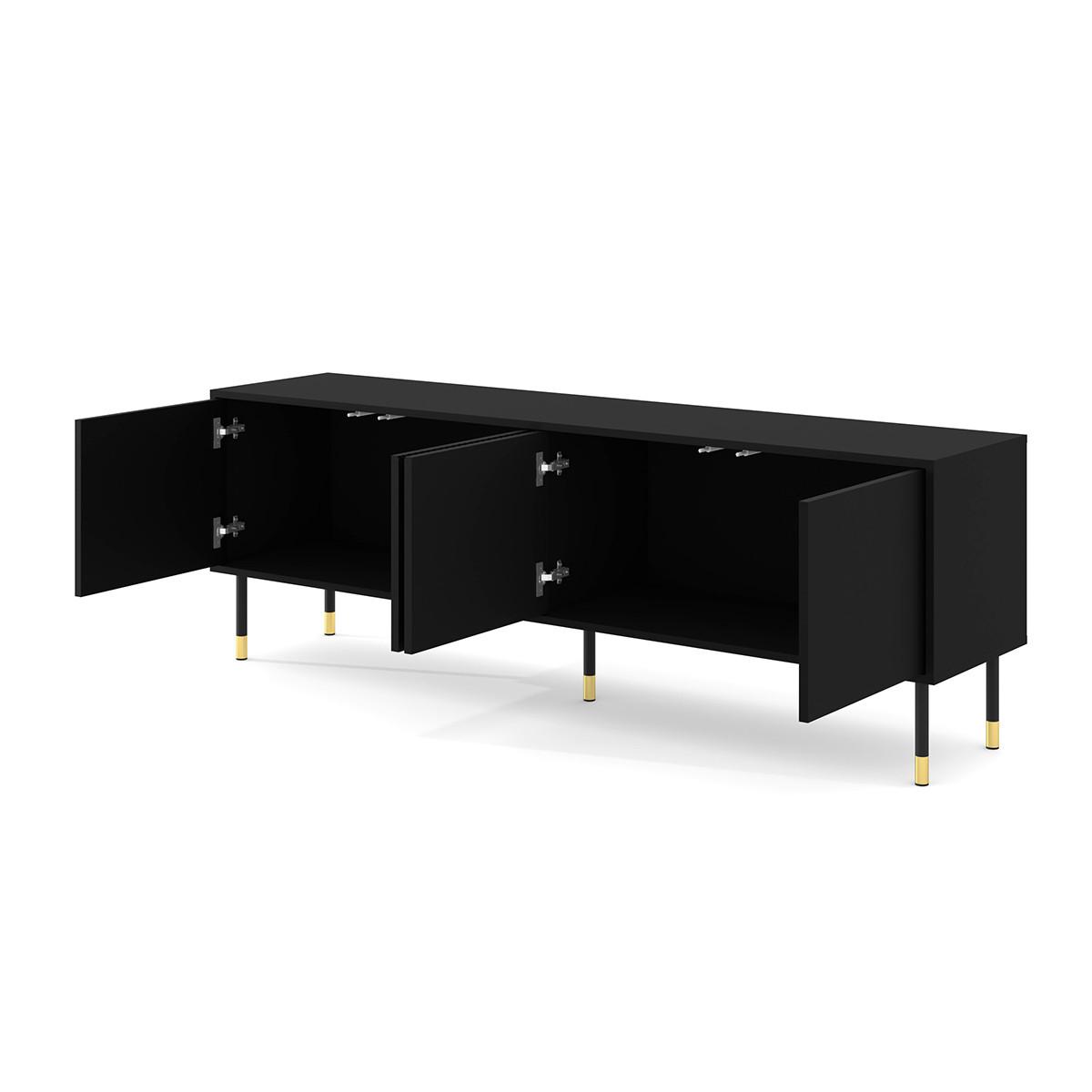TV-MÖBEL Aglaé Schwarz - Schwarz, Holzwerkstoff (180/61/40cm) - Petits-meubles