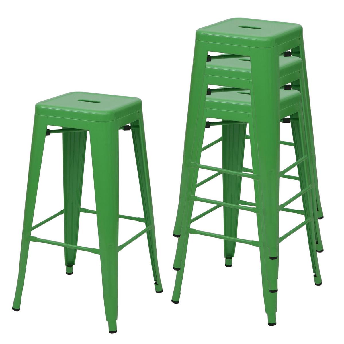 BARHOCKER METALL Grün 4er-Set - Grün, Metall (43/77/43cm) - MCW