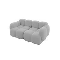 2-SITZER modulares Sofa Miko-S1 214x118x75 cm Hellgrau Bouclé - Edelstahlfarben/Schwarz, Holzwerkstoff/Kunststoff (214/75/118cm) - ALTDECOR