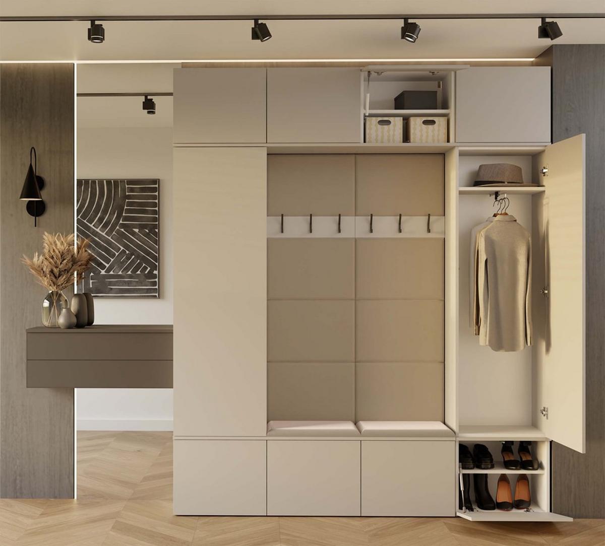 GARDEROBENSCHRANK modern, Schrank Set Kleiderschrank - Schuhschrank Kaschmir 200/238/35 - Kaschmir, Holzwerkstoff (200/238/35cm) - RAUMHIRSCH FURNITURE