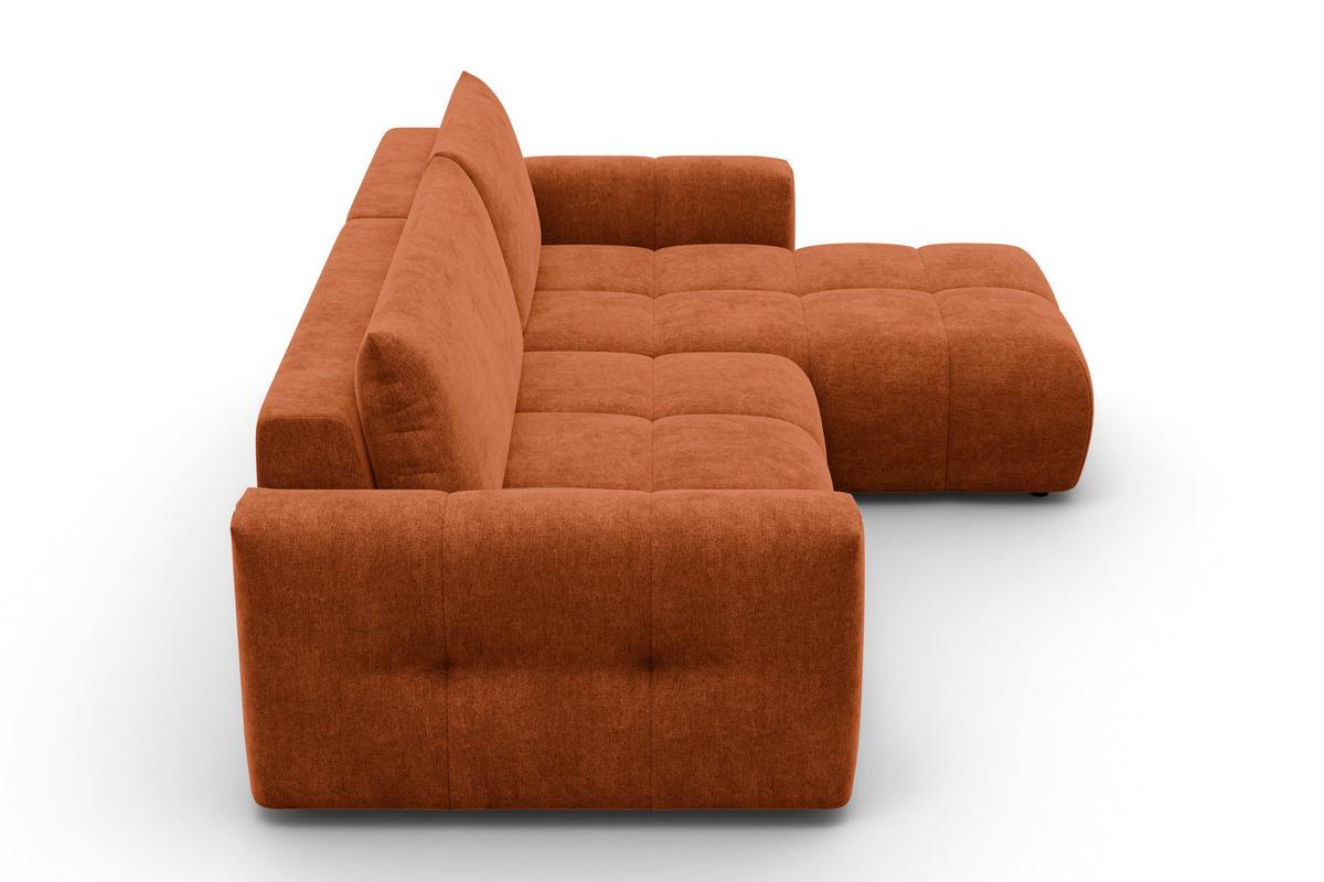 ECKSOFA VERONA 4-Sitzer rechts, Orange - Schwarz/Orange, Holz/Textil (266/173cm) - Courtois Laville