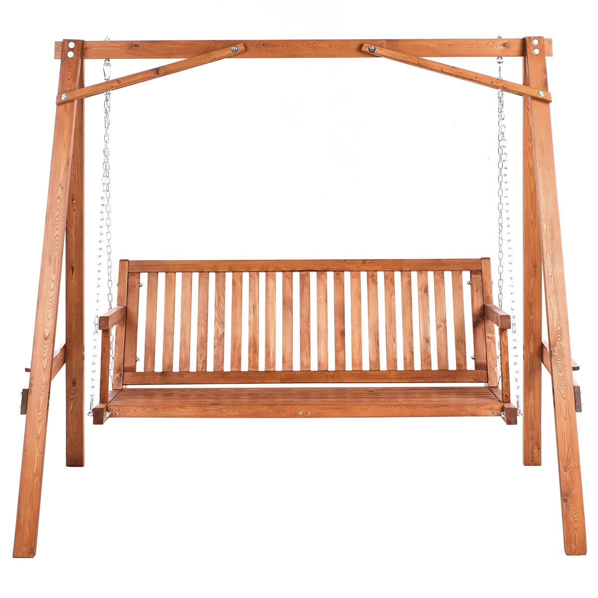 HOLLYWOODSCHAUKEL Braun Ficarella - Braun, Holz (203/186/132cm) - Beliani