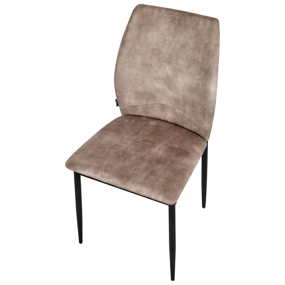 ESSZIMMERSTUHL 4er-Set Stoff Taupe Rocheport - Taupe, Textil (46/89/44cm) - Beliani