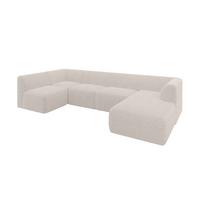 WOHNLANDSCHAFT Ottomane Rechts MOVO-L 345x180x78 cm Creme Cord - Creme, Holzwerkstoff/Kunststoff (180/78/345cm) - ALTDECOR