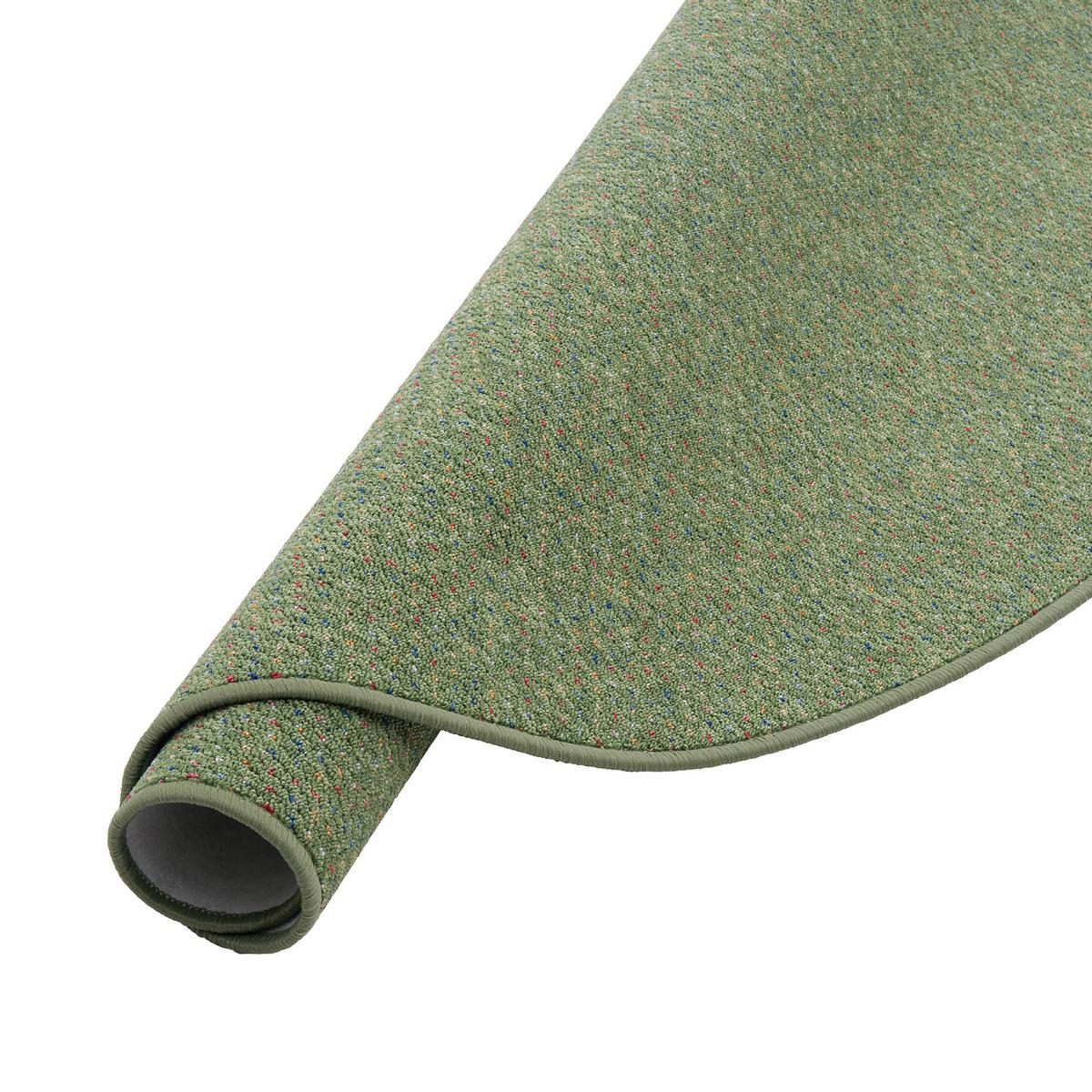 SCHLINGEN TEPPICH ALMA MELIERT RUND - Grün, Textil (160/160cm) - Snapstyle