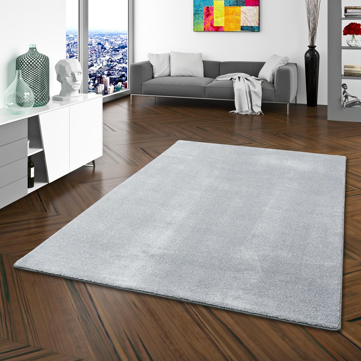 HOCHFLOR LUXUS VELOURS TEPPICH TOUCH - Grau, Textil (80/240cm) - Snapstyle