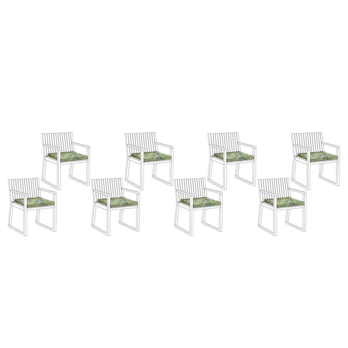 GARTENSTUHLKISSEN 8er-Set Hellgrün 46/46 cm Sassari - Beige/Hellgrün, Textil (46/5/46cm) - Beliani