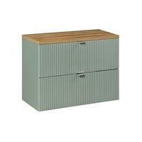 WASCHTISCHUNTERSCHRANK 80.4cm Jade Grün und Holz - Grün, Holzwerkstoff (80.4/59/40cm) - Petits-meubles