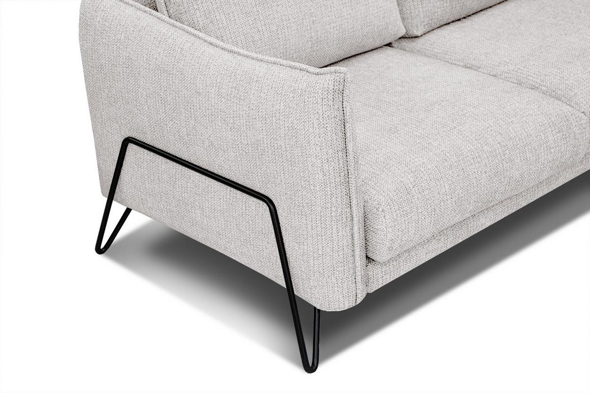 ECKSOFA HOSTEN 4-Sitzer, creme - Creme/Schwarz, Holzwerkstoff/Textil (158/269cm) - Wozimo