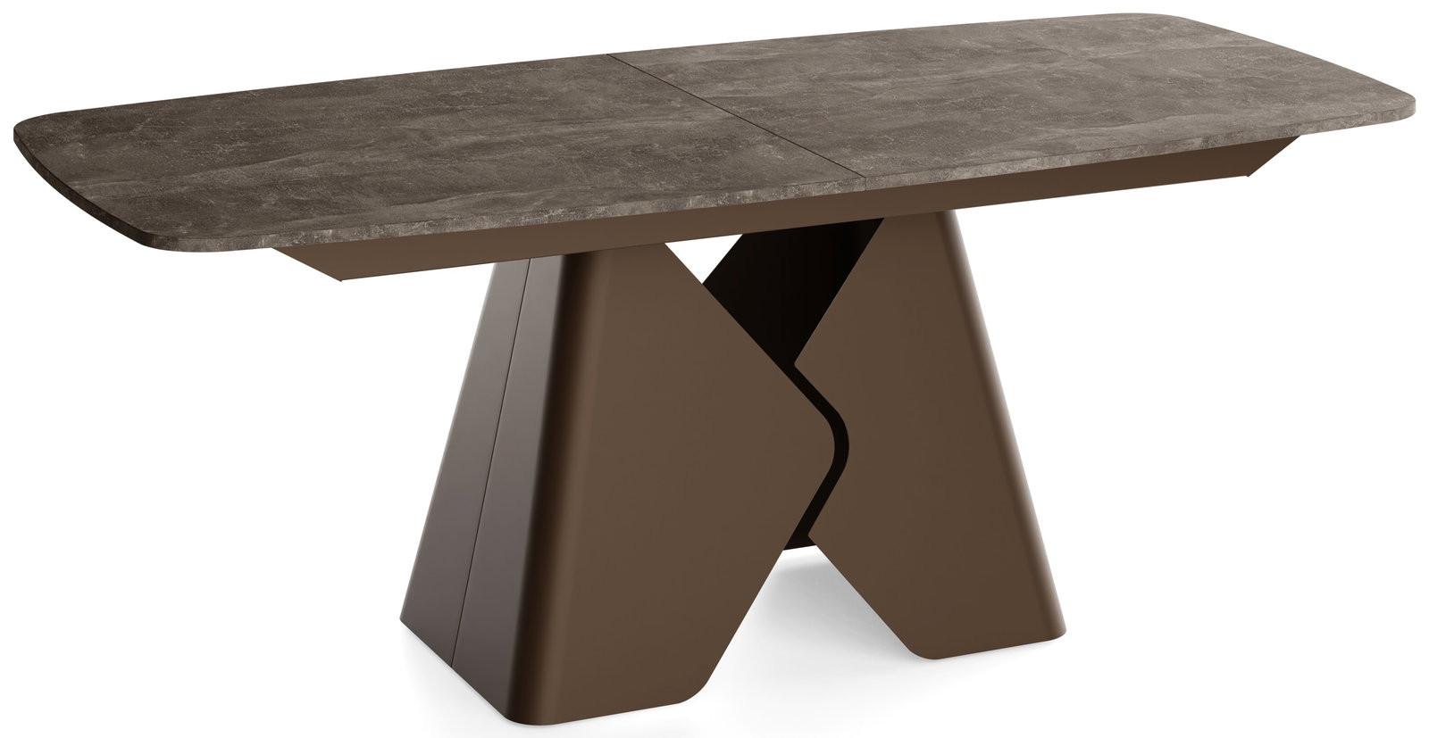 ESSTISCH Vanta rechteckig ausziehbar verlängerbar mit Braunem Metallgestell, Beton Dunkelgrau 200-290/90/76 cm - Dunkelgrau/Braun, Holzwerkstoff/Metall (90/290/76cm) - WFL GROUP