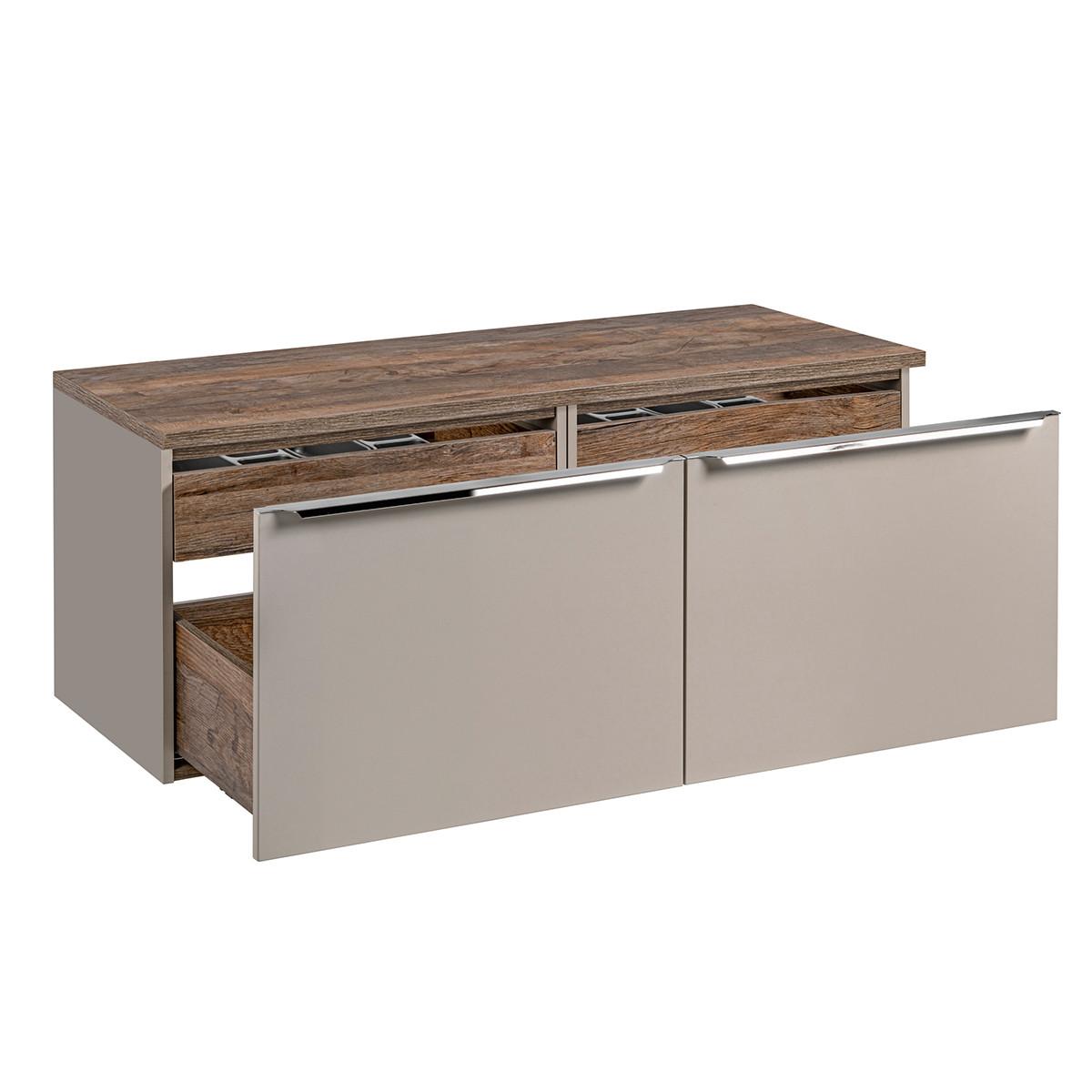 WASCHTISCHUNTERSCHRANK 120cm Éros Taupe - Taupe, Holzwerkstoff (120/48/46cm) - Petits-meubles