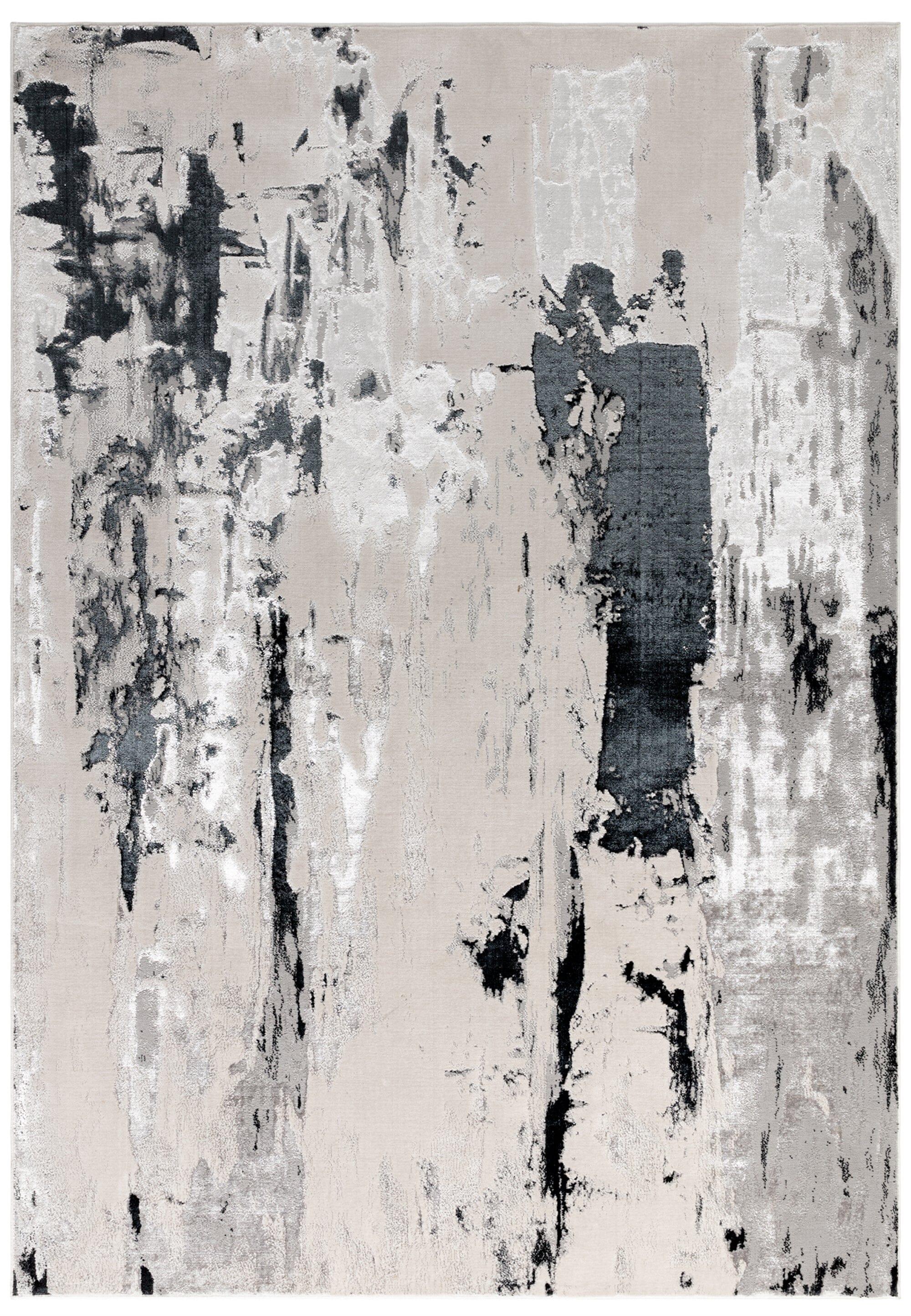 TEPPICH SARNTAL, abstrakt, aus Polyester, Silbergrau, 200 x 290 cm - Grau, Textil (290/200cm) - KADIMA DESIGN